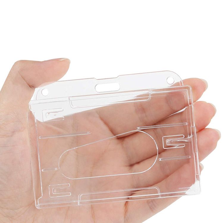 Amazon hot-selling horizontal with thumb slot card set PC plastic transparent frosted ABS ID card set PS badge_voghion.com