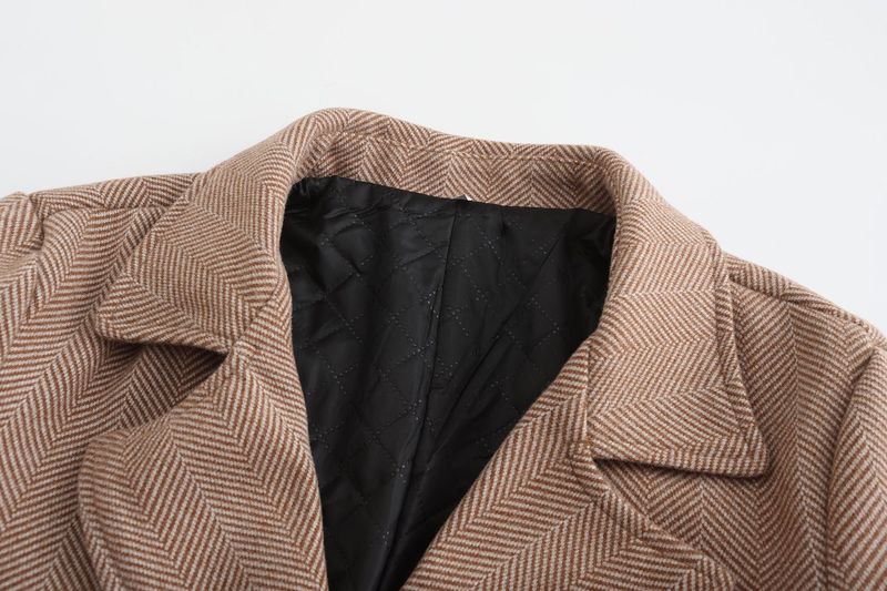 2024 Autumn Winter New Mid-Length Plaid Double-Breasted Coat European Size Cross-Border Woolen Men's_voghion.com