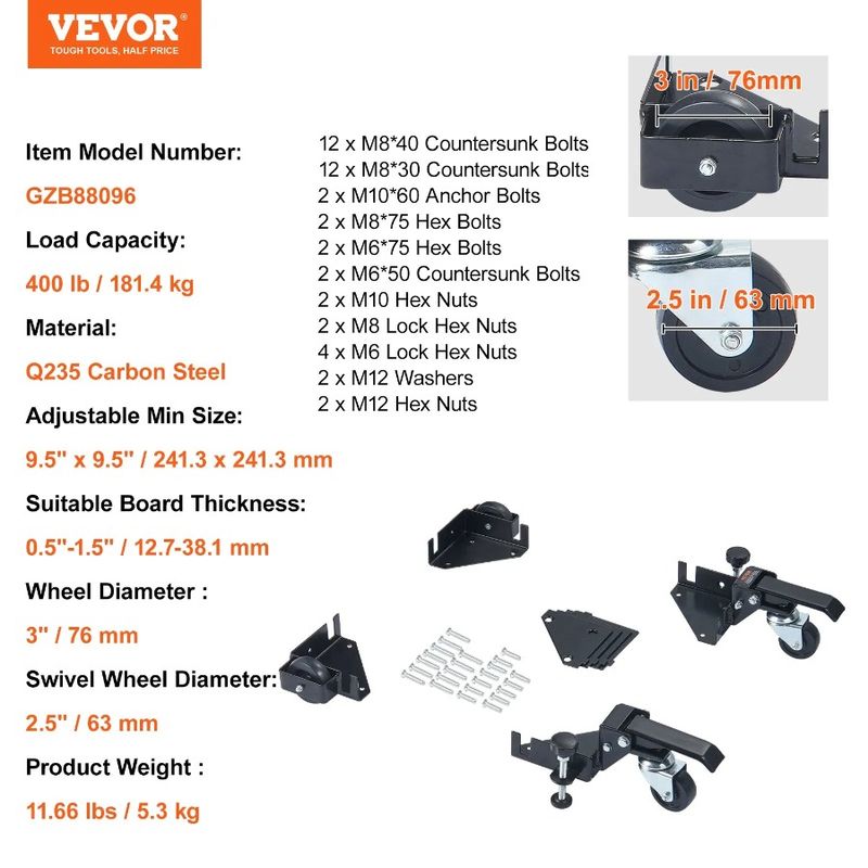 Mobile Base Heavy Duty Universal Stand 400 Lbs Capacity For Tools Machines_voghion.com