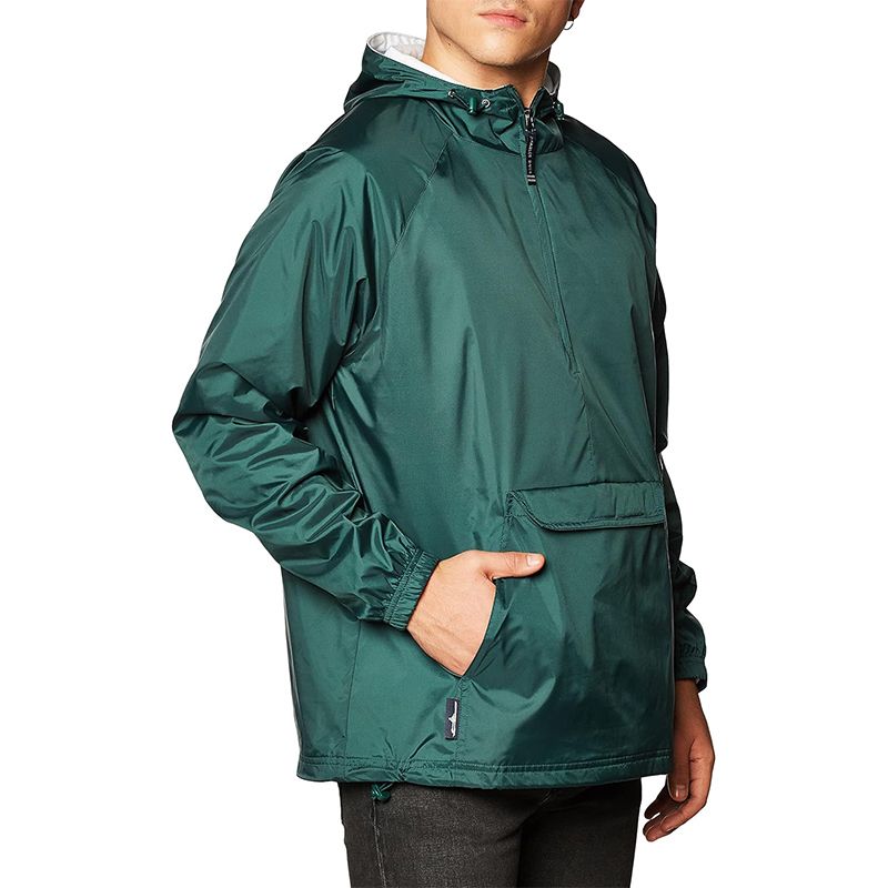 Custom Half Zipper Pullover Solid Color Pocked Mens Jacket Windbreaker_voghion.com