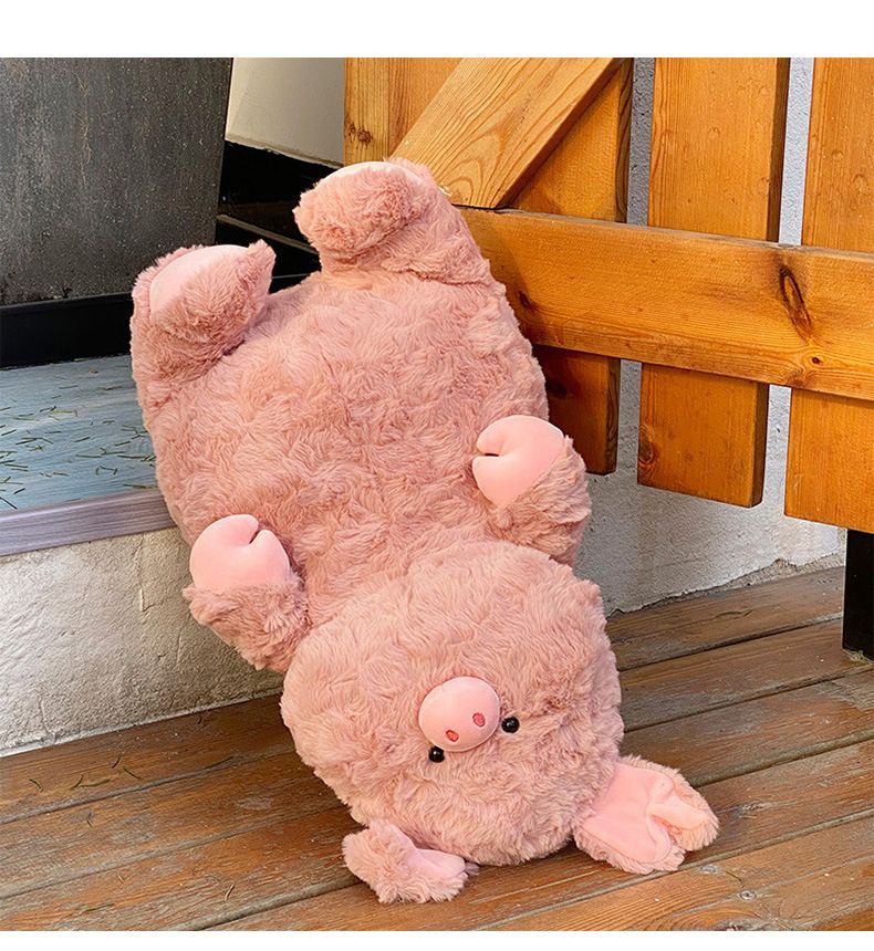 Pliušiniai žaislai „Popova“ rožinė kiaulės lėlė pliušinis žaislas miela kiaulės lėlė gimtadienio dovana mergaitėms miego pagalvė lova lėlė_voghion.com