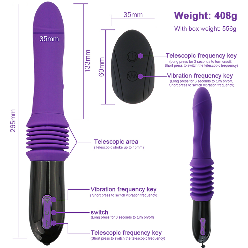 Sex 2024 hine teleszkópos vibrátor vibrátor felfelé lefelé automata masszírozó G Spot tolóerő, visszahúzható .l játék női_voghion.com