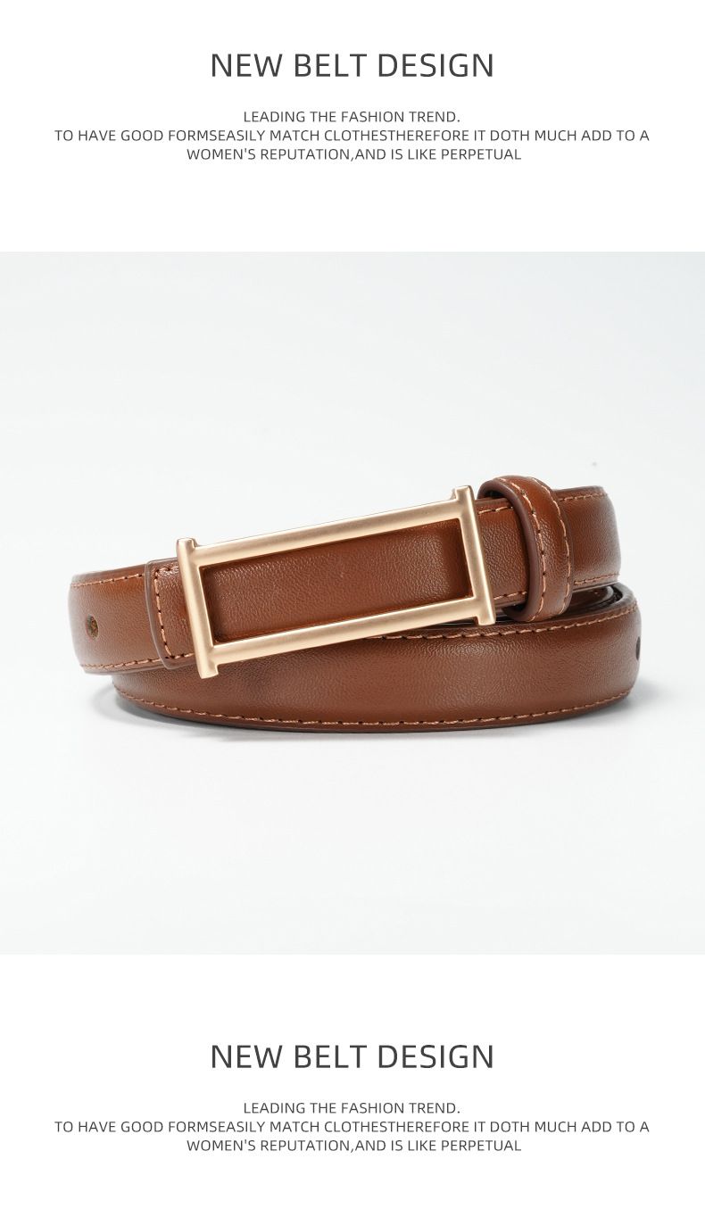 Cinturón fino versátil con hebilla lisa para mujer, nuevo, decorativo_voghion.com