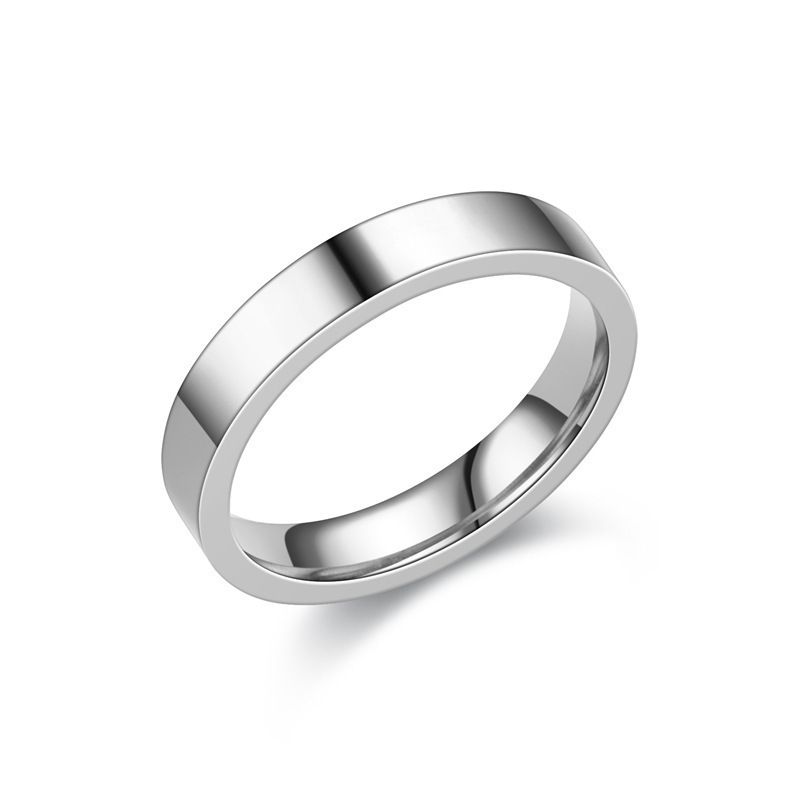 Nuovo anello da uomo in acciaio inossidabile piatto da 4 mm con incisione, semplice e con una sola coda_voghion.com