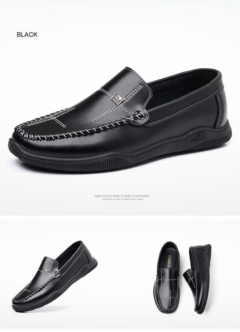 2025 Business Casual Shoes Men's Summer Leather Soft Sole Wear-resistant Odor-resistant Loafers_voghion.com