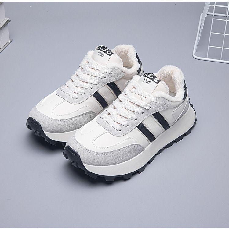 Scarpe da ginnastica da donna con base spessa, scarpe da corsa versatili casual da studente in velluto da donna_voghion.com