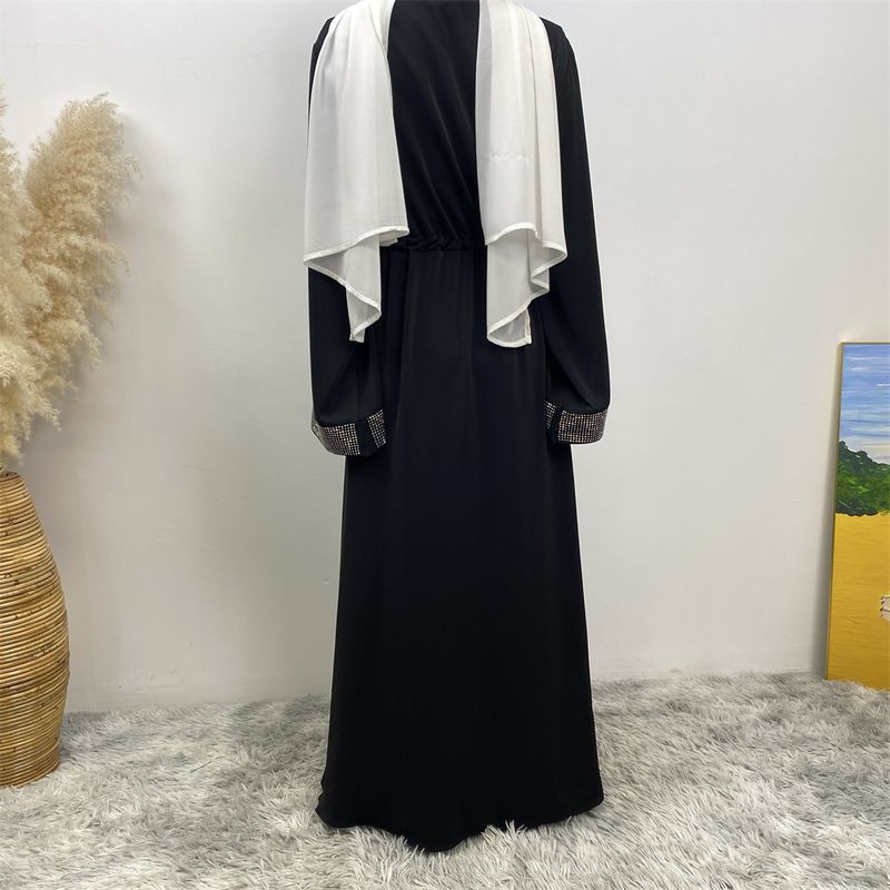 Ramadan moslim vrouw jurk vooraan rits verborgen riem Dubai abaya mouwen met zilveren rand ontwerp Marokkaanse kaftan koninklijke vrouwen rood_voghion.com