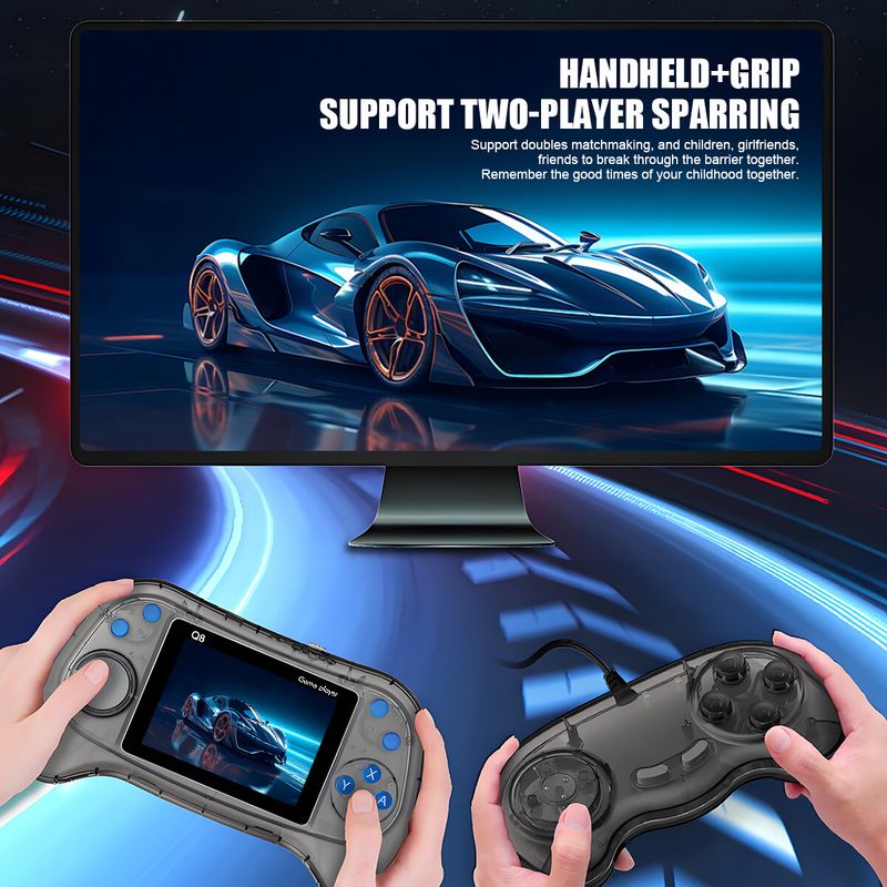 Console de jeux vidéo portable rétro Q8 Linux, écran IPS 3 pouces, NEUF au Royaume-Uni_voghion.com