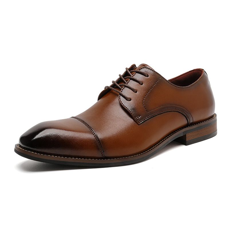 Spring New Business Formal Casual Men's Leather Shoes, Three Joint Commuting Derby Shoes_voghion.com