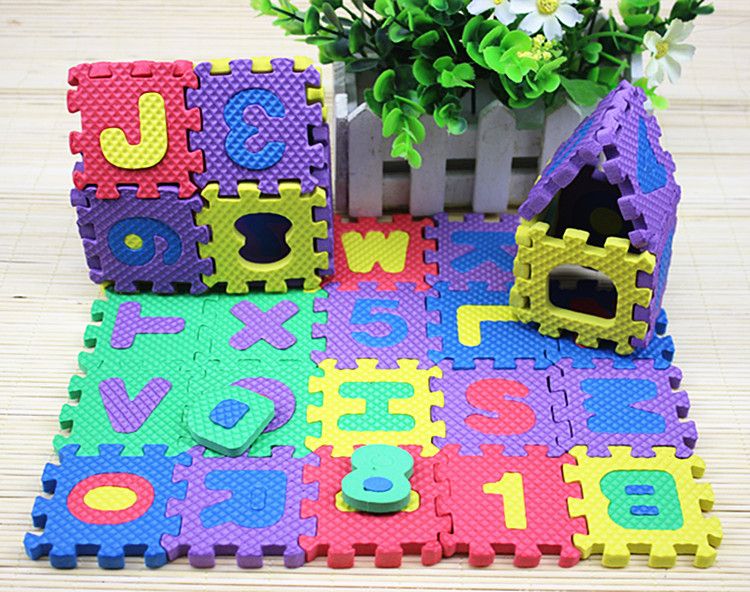 Giocattoli per bambini Giocattoli educativi per bambini Puzzle alfanumerico in schiuma da 36 pezzi, versione spessa_voghion.com