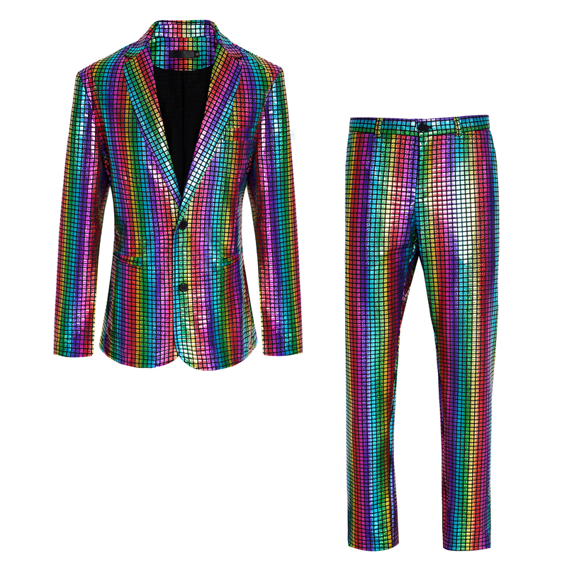 Moška oblačila Moški bleščeč zlati blazer Disko kostum Zabava oder nočni klub sijoč kul obleka za predstavo_voghion.com