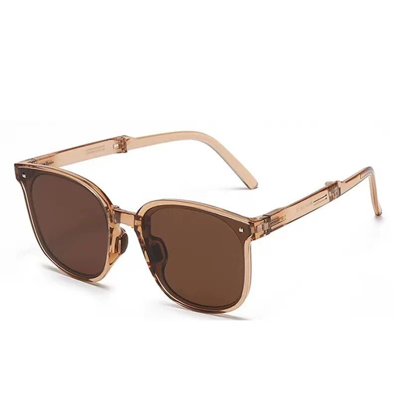 Modische, zusammenklappbare Sonnenbrille mit Etui für Damen, modische, polarisierte UV-Brille mit Luftpolster_voghion.com
