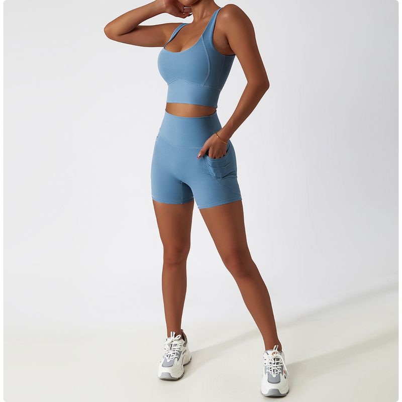 Ensemble de yoga respirant et à séchage rapide avec poche – Tenue de course et de fitness sans coutures pour femme_voghion.com