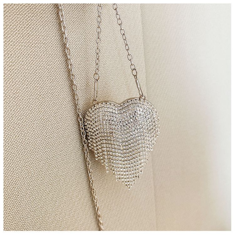 Neue Promi-Mini-Herzform Mode Diamant Perle Mini Geldbörse Abendtasche Kette Tasche_voghion.com