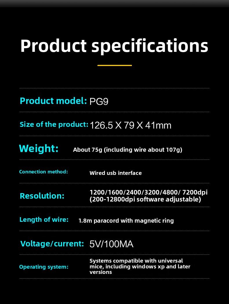 【High Quality】 INPHIC Pg1 Wired Mouse For Gaming RGB Lighting Hardware Macro Pg9 Office Home Use_voghion.com