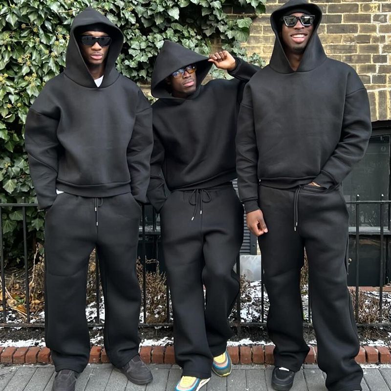 Unisex Oversized Hoodie & Jogger Set - Streetwear Casual Pullover Sweatshirt With Pockets, Comfortable Lounge Wear For Men & Women_voghion.com