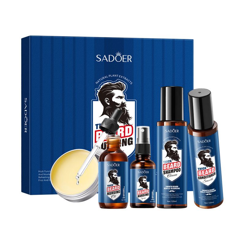 Full English SADOER Multifunctional Care 5-Piece Set Men's Beard Moisturizing_voghion.com