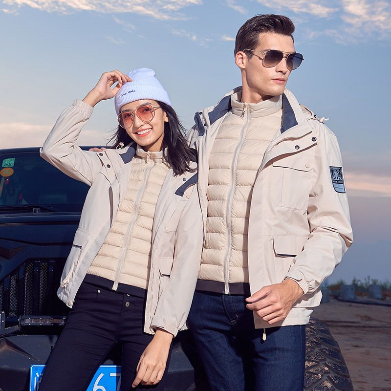 Winddichte wasserdichte 3-in-1-Wanderjacke für Herren im Freien_voghion.com