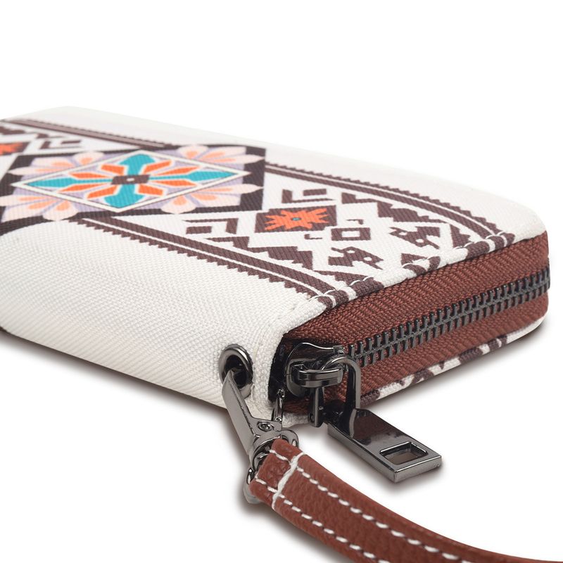 Carteira feminina RFID de alta qualidade com desconto internacional, estilo boêmio ocidental retrô, bolsa de pulso feminina, carteira à prova d'água_voghion.com