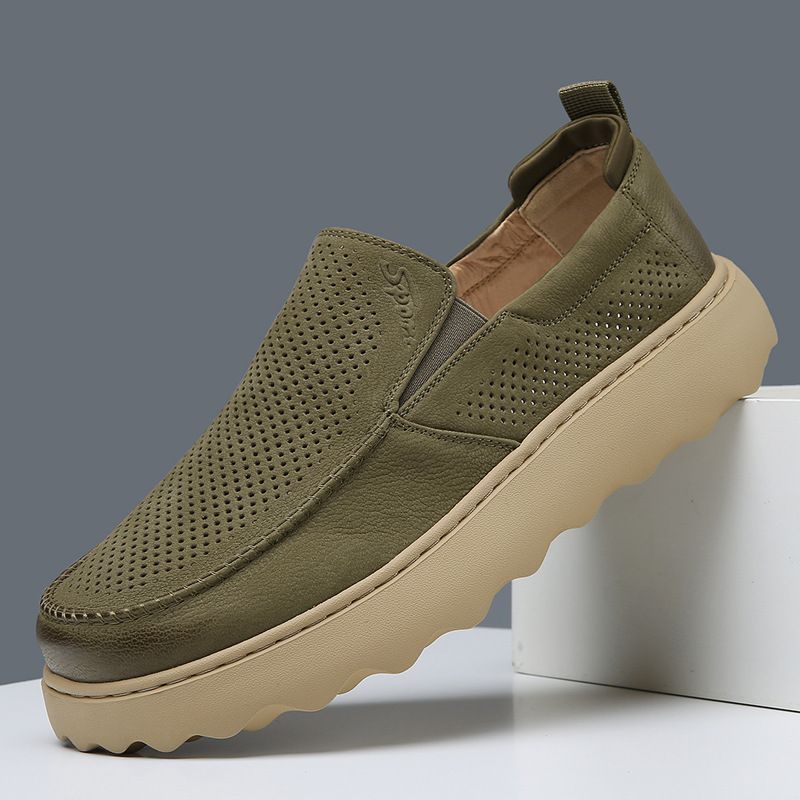 Zapatos de tabla informales de corte bajo para hombre, transpirables, con suela gruesa y versátiles, con un solo pie, para verano de 2025_voghion.com