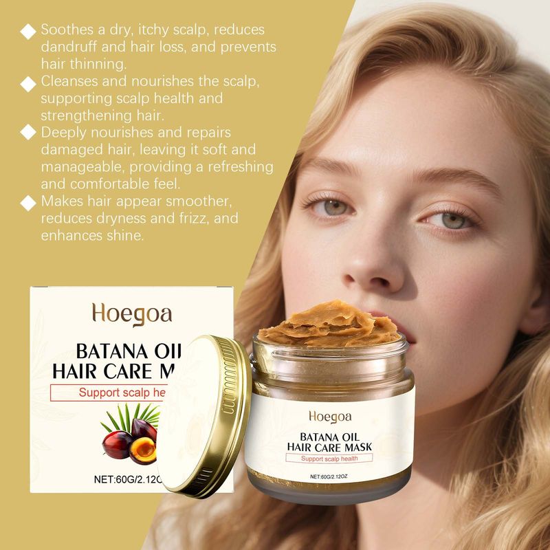 Maschera per capelli Hoegoa Bata Na nutriente, liscia, secca, crespa, rinfrescante, non grassa, leggera e lucente_voghion.com