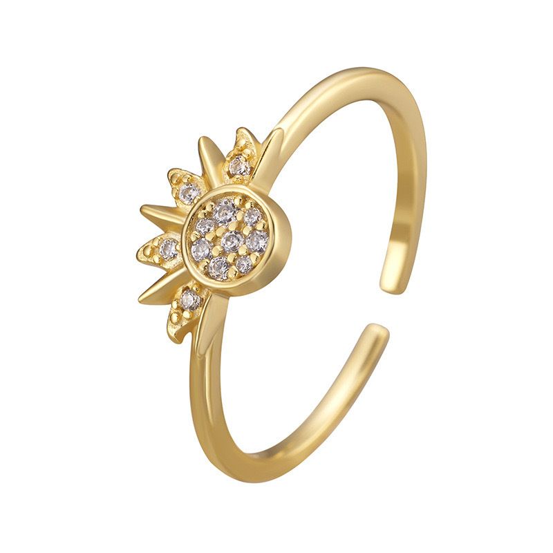 Anello anti-ansia all'ingrosso Sun Moon alla moda regolabile aperto rotante girevole per le dita per donne e ragazze_voghion.com