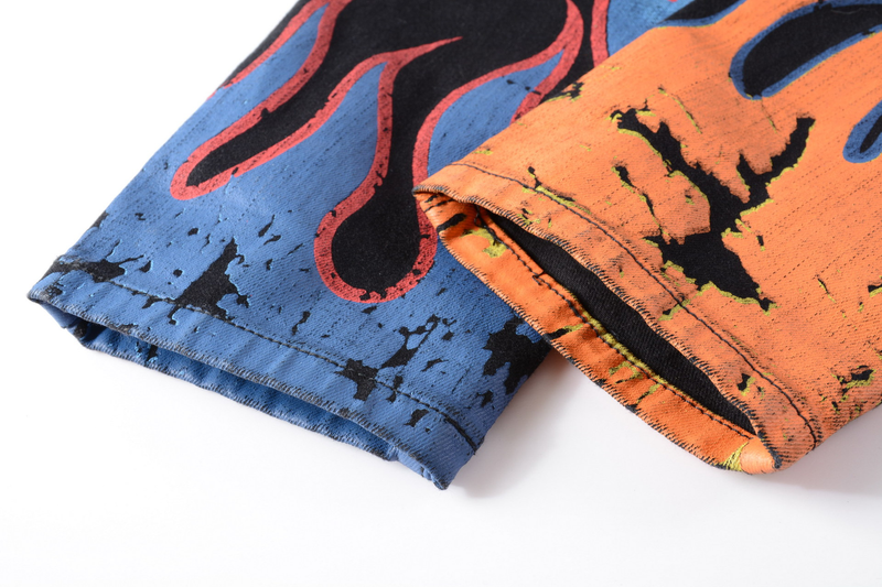 Bitte beachten Sie die Größentabelle! Please refer to the size chart in the picture High Elastic Slim Fit 3D Color Printing Black White Pants _voghion.com