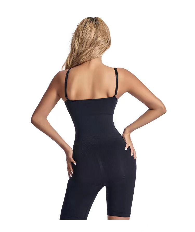 Neuer Onesie in Übergröße, nahtlos, körperbetonte Shapewear, Damenkorsett, flache Beine, postpartale Neckholder-Bodywear_voghion.com