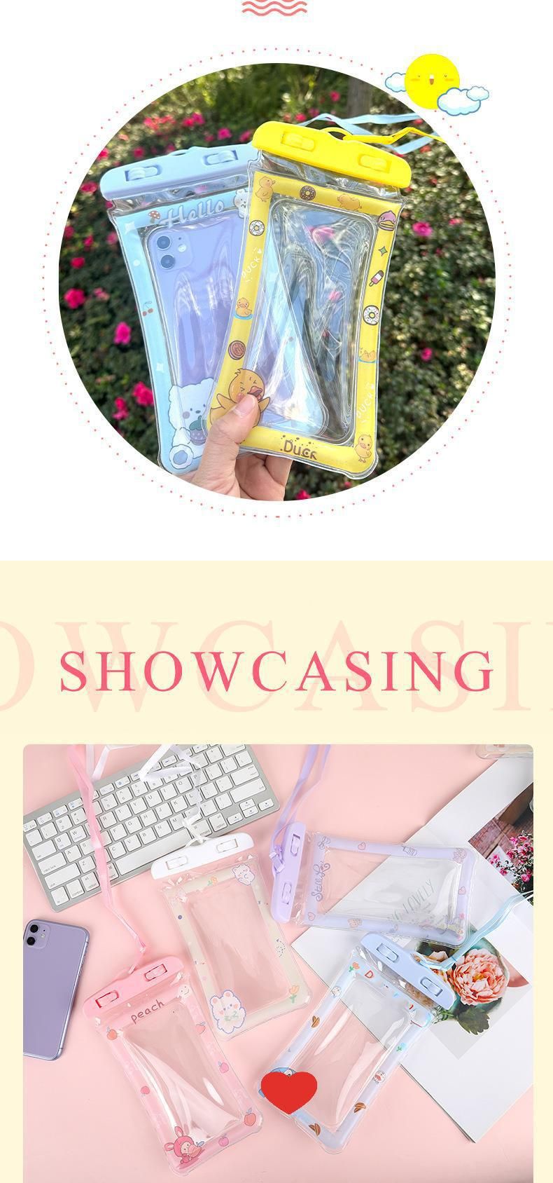 Sac étanche pour téléphone portable, écran tactile haute transparence, fournitures de plage en plein air, sac de rafting_voghion.com