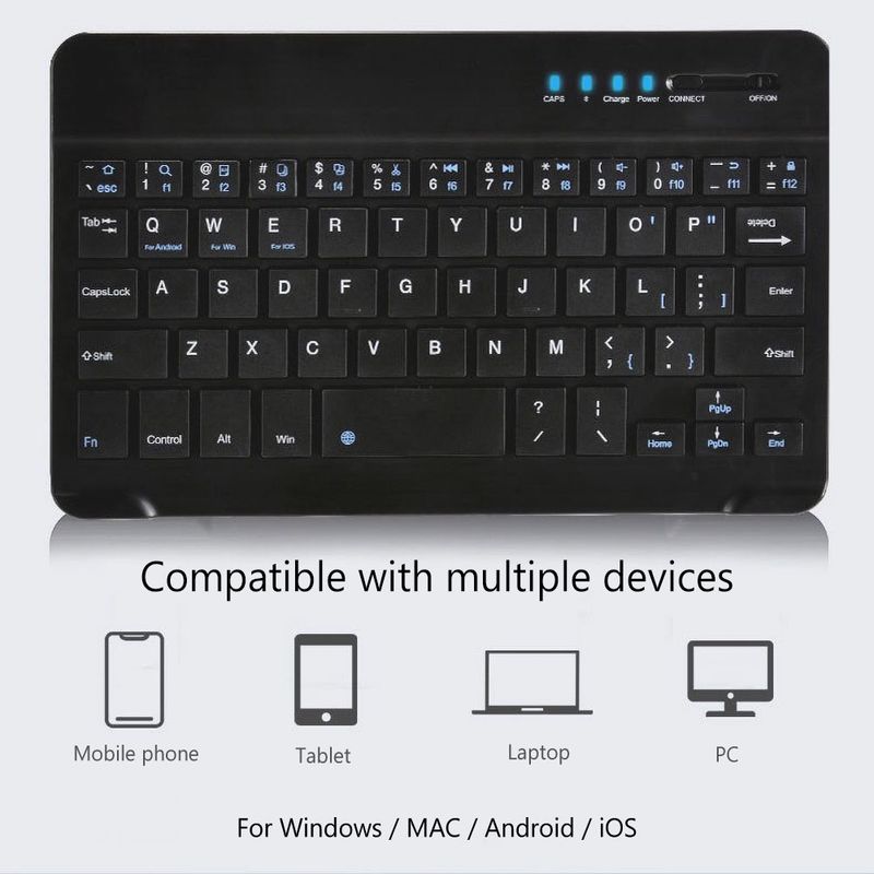 Farfi Portable Ultra-thin Wireless Bluetooth-compatible Keyboard Keypad For IPad Phone Tablet_voghion.com