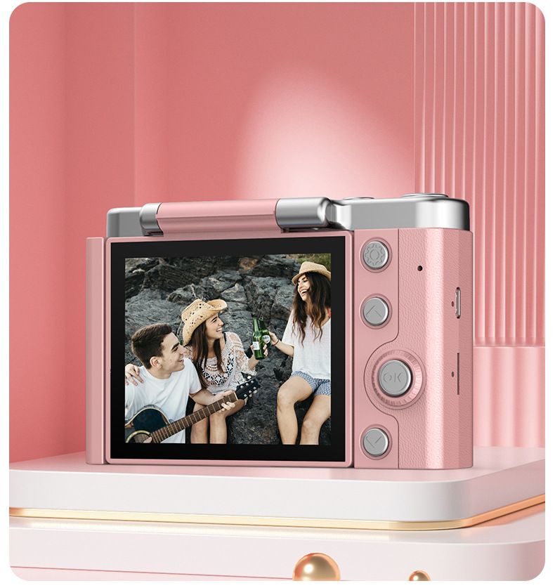 Caméra numérique CCD Campus Flip HD portable pour étudiants, mini-caméra compacte d'entrée de gamme pour femmes_voghion.com