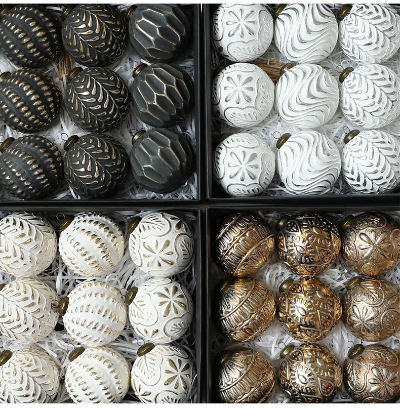 8 cm große Vintage-Weihnachtskugeln – Handgefertigte Retro-Hängekugeln für Baum- und Weihnachtsdekoration (12er-Set, matter Kunststoff)_voghion.com