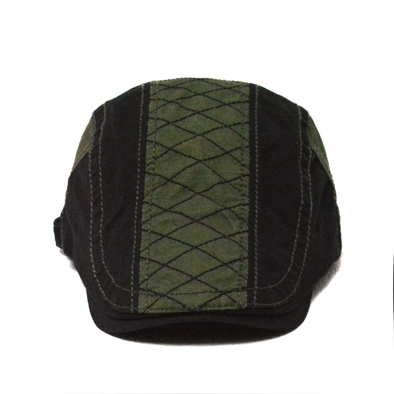 Verstellbare Zeitungsjungen-Baskenmütze für Herren im Farbblockdesign mit Nähten im britischen Stil, progressive Entenschnabelmütze für Jugendliche_voghion.com