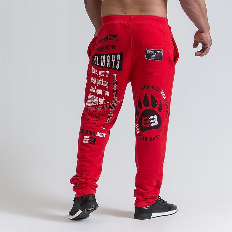 Men's clothing cotton running casual sports pants personality large print loose fitness pants_voghion.com