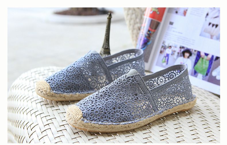 Neue leinengewebte Spitzen-Fischerschuhe für Damen, schweißabsorbierend, atmungsaktiv und vielseitig einsetzbar, lässige Halbschuhe für Faule_voghion.com