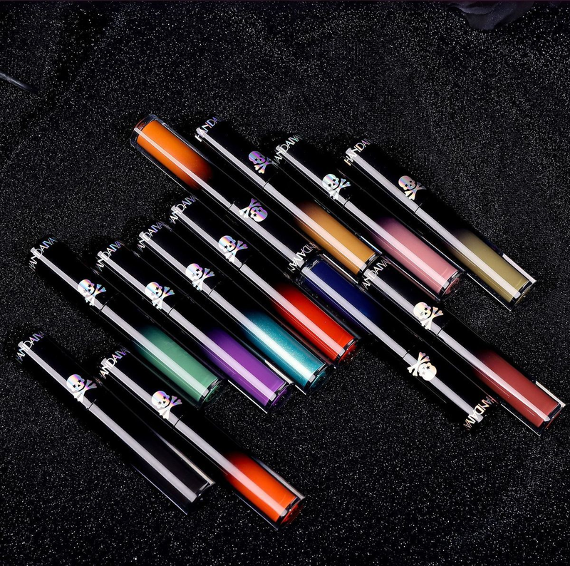 Halloween 24ss COS makeup, dark tie mouth, matte lip glaze, misty feeling lipstick, Gothic black romance stick,_voghion.com