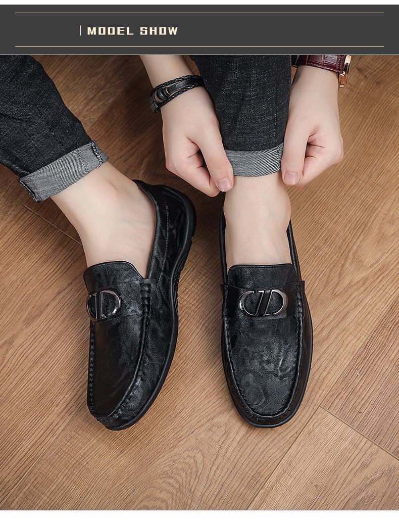 Moški novi poletni udobni, zračni, z mehkim podplatom iz usnja, vsestranski klasični poslovni slog moških čevljev z fižolom_voghion.com