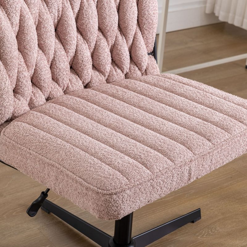Armless Office Desk Chair No Wheels, PINK_voghion.com