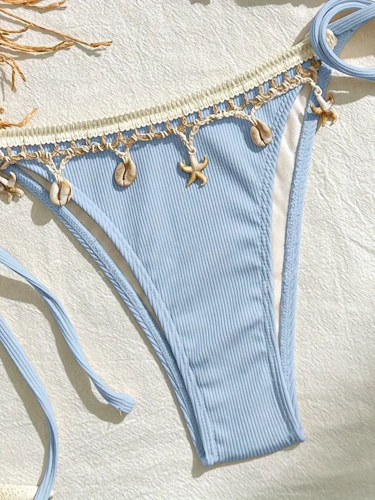 Maillot de bain sexy à lacets, col licou, bonnet triangle, pour femmes, style européen et américain, pour la plage_voghion.com