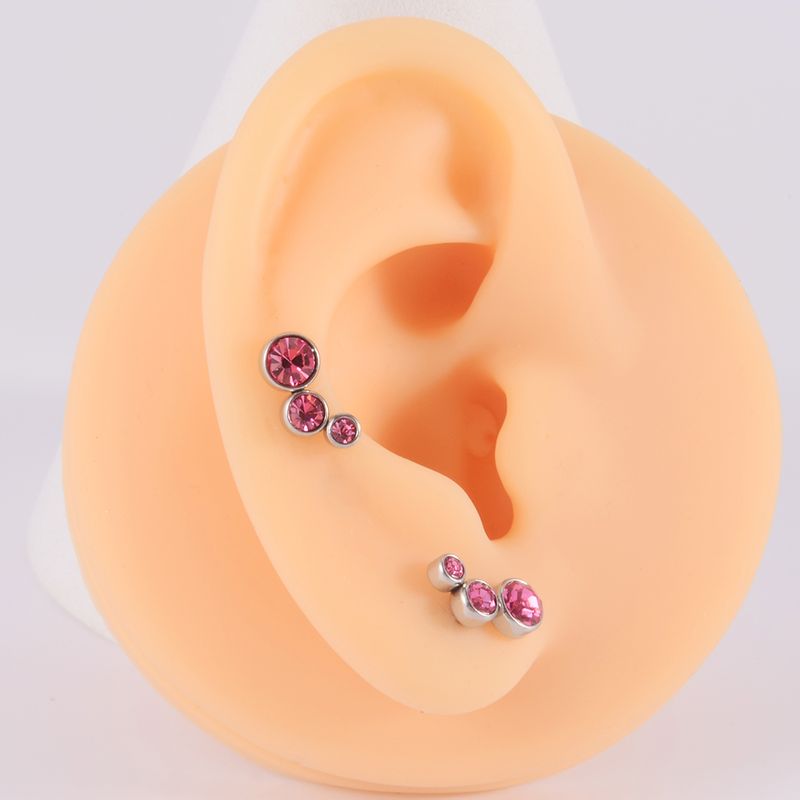 Brincos de Cristal e Fiat Cravo, 1 peça, aço cirúrgico 316L pe, diamante 16G, brinco feminino estilo punk_voghion.com