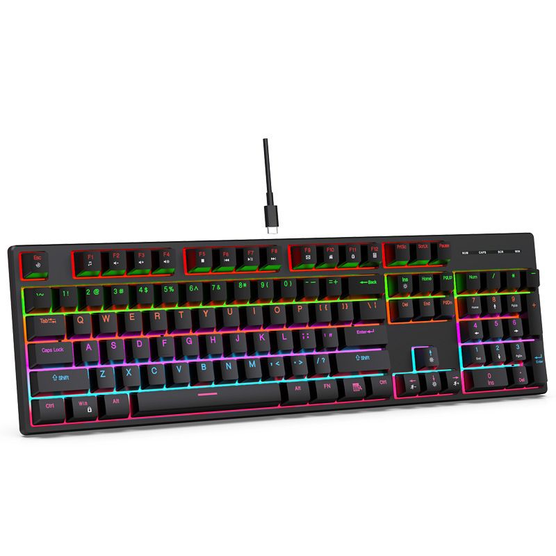 Tastiera meccanica reale RGB Game Green Axis antipolvere impermeabile 104 tasti tastiera in metallo competitiva_voghion.com
