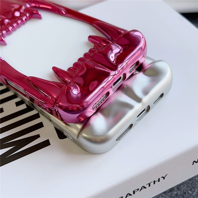 Luxury Cool 3D Hollow Canine Tooth Case For IPhone 12 13 14 15 16 Pro Max Shockproof Heat Dissipate Soft Silicone Bumper Cover_voghion.com