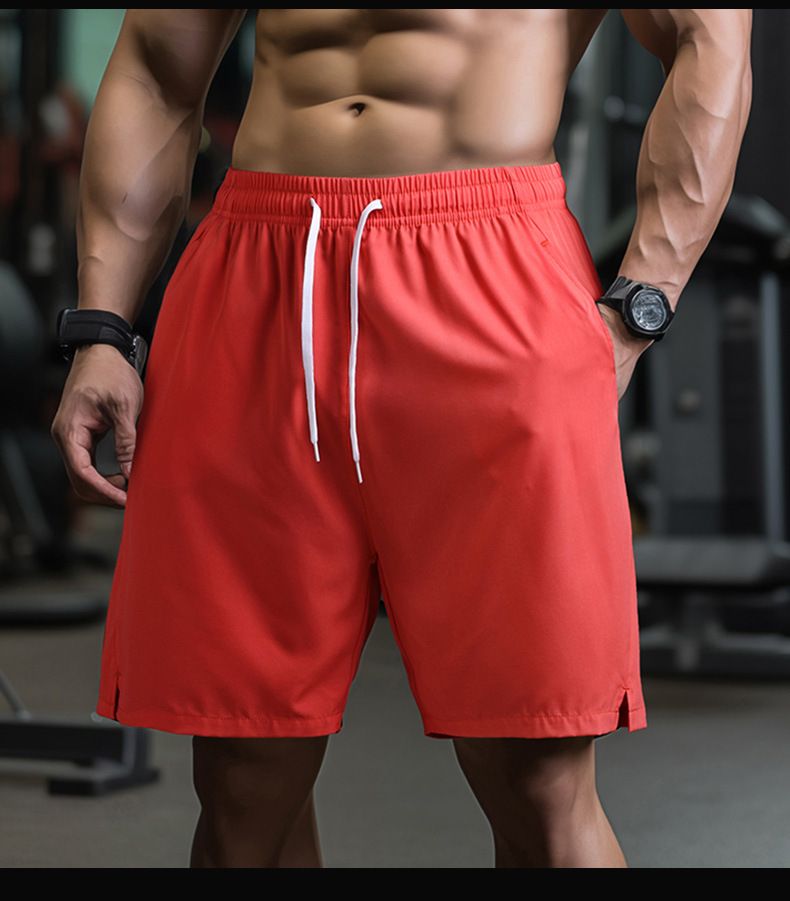 Shorts Men Summer Solid Color Large Size Loose Casual Pants Men Thin Quick Drying Running Sports Fitness Five Point Pants_voghion.com