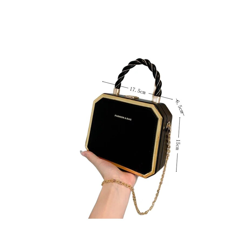 Borsa da donna: borsa a forma di scatola alla moda, semplice, versatile, Celebrity 2023 Nuova borsa a tracolla a catena squisita per donna_voghion.com