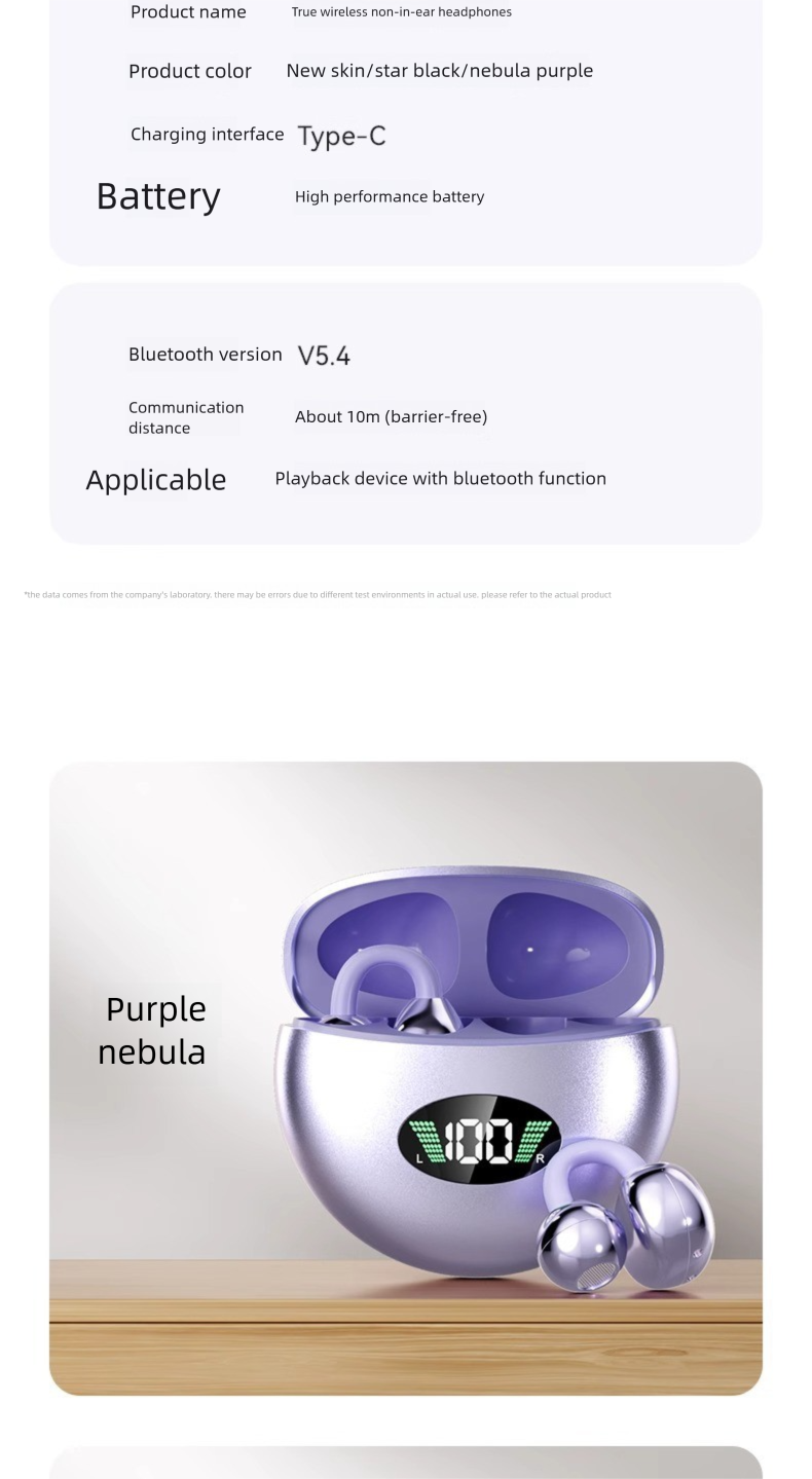 Q71 Nuovo auricolare Bluetooth con clip auricolare, conduzione ossea, alta qualità del suono, riduzione del rumore, batteria a lunga durata, sport, privato_voghion.com