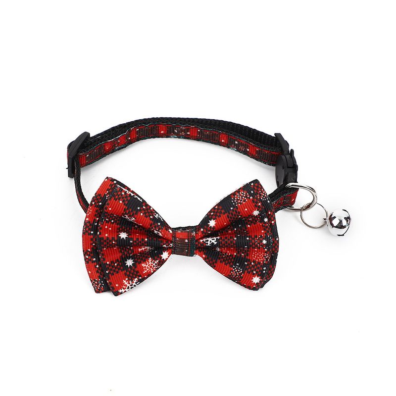 2024 Christmas Snowflake Decoration Cat Bow Collar Night Light_voghion.com