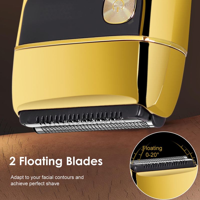 Metal Reciprocating Shaver - Dual Blades Mini Full Body Washable Magnetic Head_voghion.com
