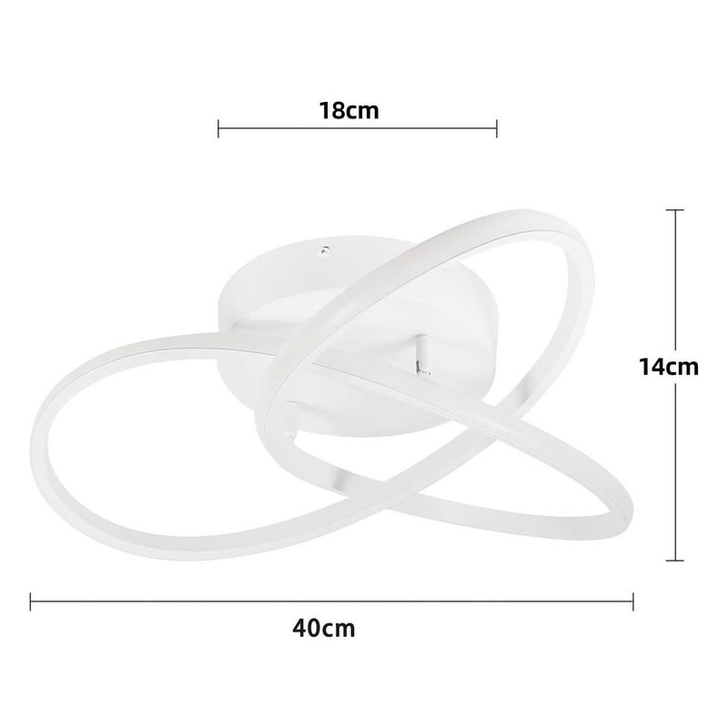 Glitzerlife LED Deckenlampe Weiß Dimmbar Deckenleuchte -33W Schlafzimmerlampe Modern Mit Fernbedienung Wohnzimmerlampe 40CM Geometrie Design Für Küche Flur Studio_voghion.com