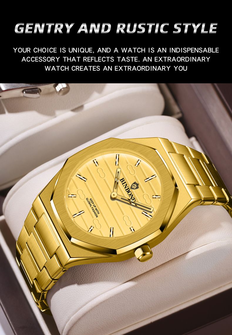 BINBIND Fashion Men's Quartz Watch Large Dial Waterproof Night Light High End Business Men's Quartz Watch Relogio Masculino_voghion.com