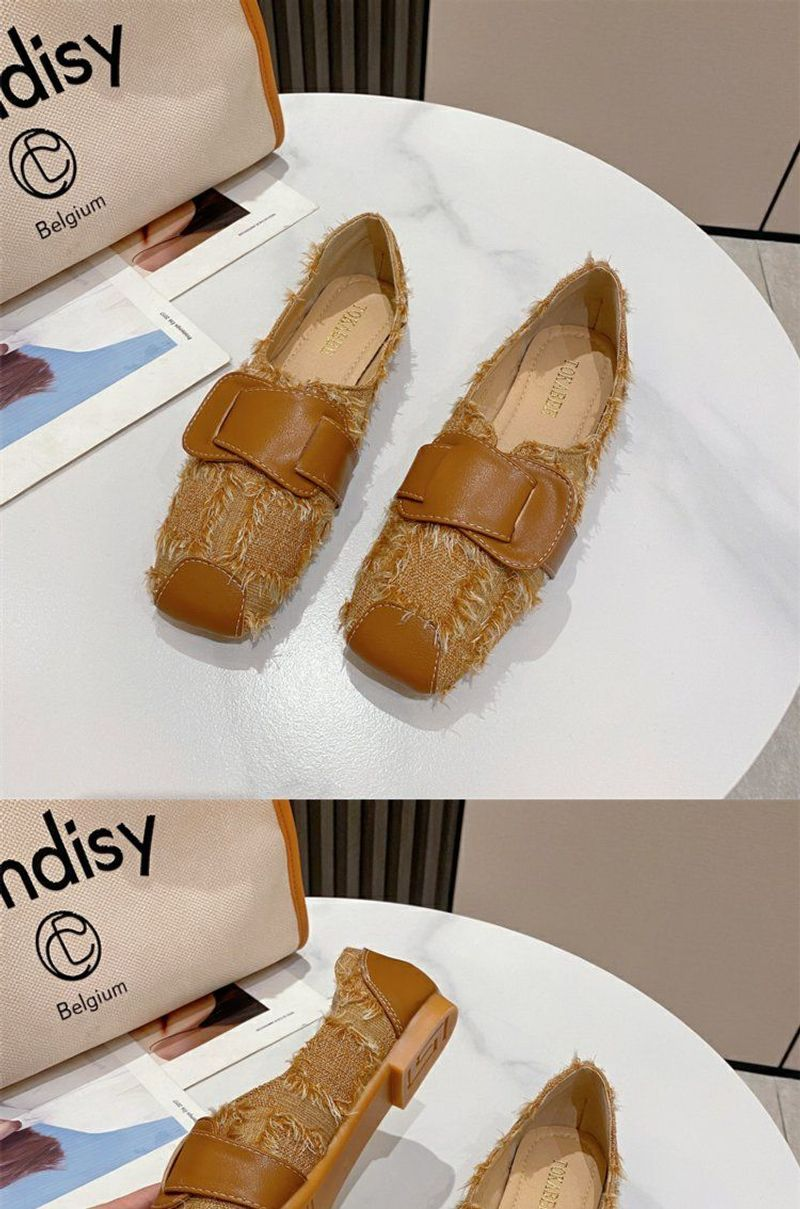 Ühe jalaga, lameda põhjaga 2024. aasta mood, uus mitmekülgne, ruudukujuline, sügisene naiste üheastmelised pehme tallaga oakingad_voghion.com